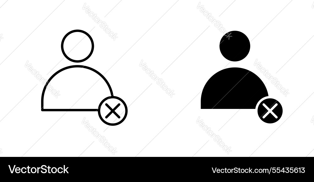 Delete user icons thin line designs vector image