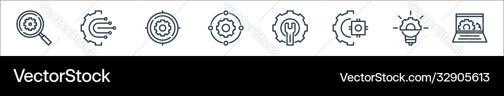 Engineering line icons linear set quality Vector Image