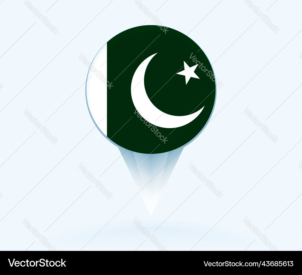 Map pointer with flag of pakistan Vector Image