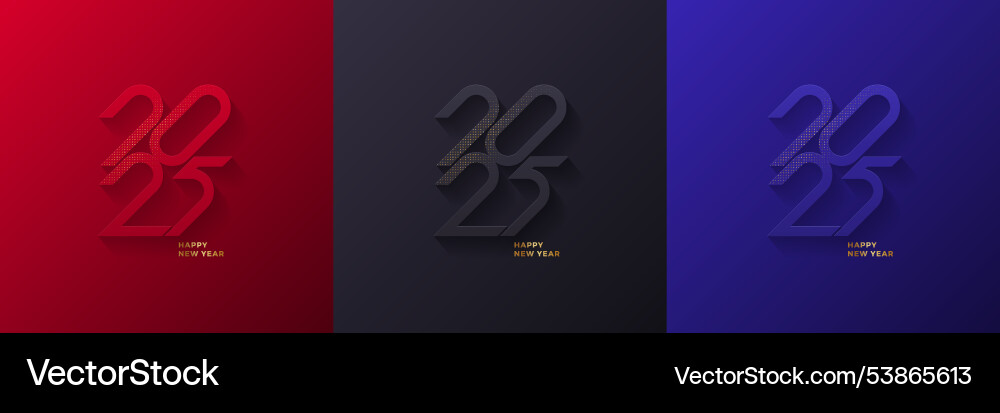 Set ot 2025 new year logo Set ot 2025 new year logo vector image