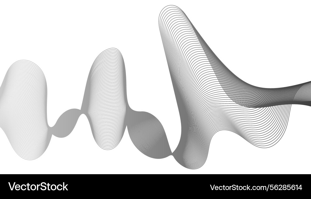 Abstract backdrop with grey wave gradient lines vector image