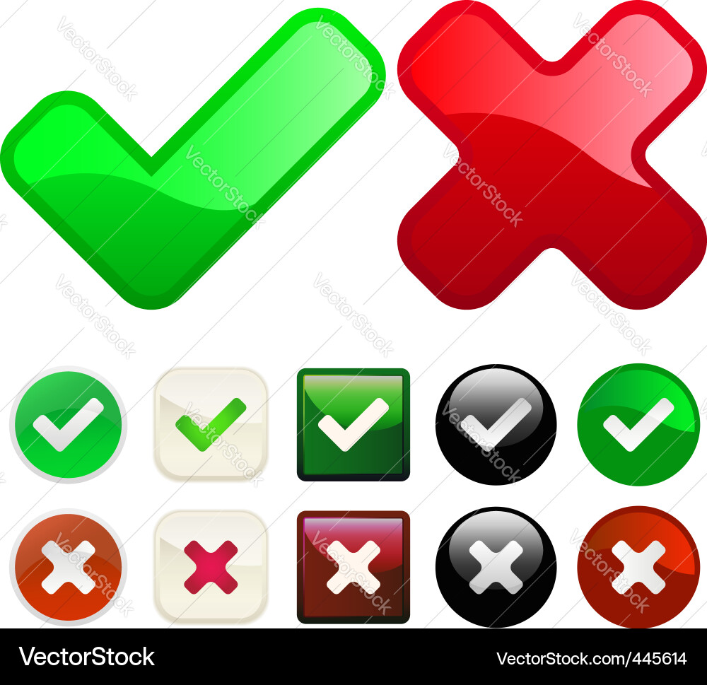 Accept and Reject Buttons Vector Image