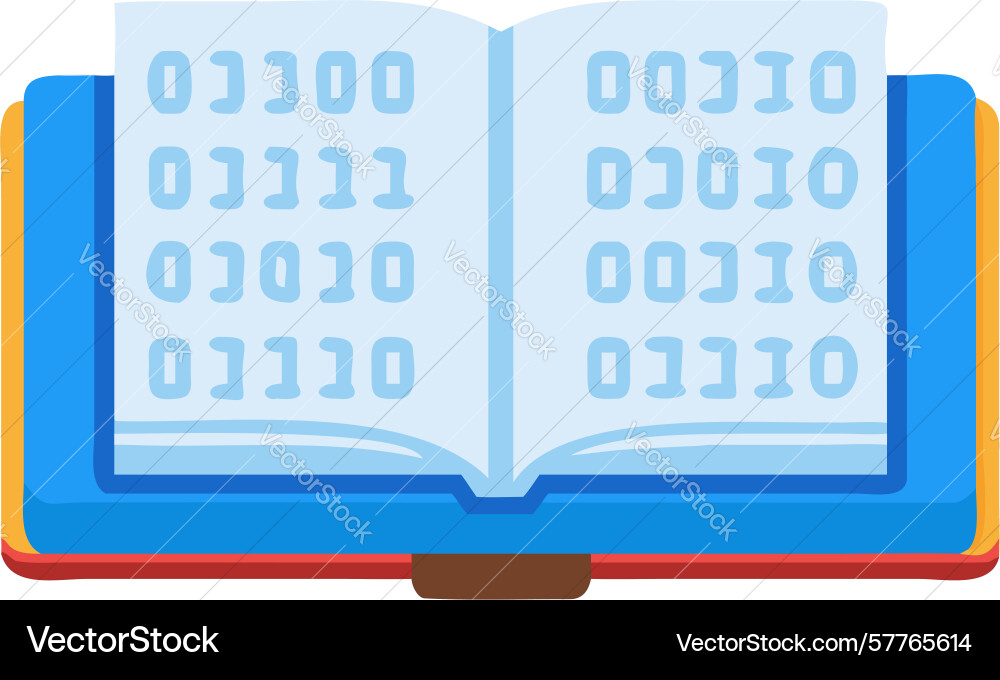 Binary code textbook learning icon design vector image