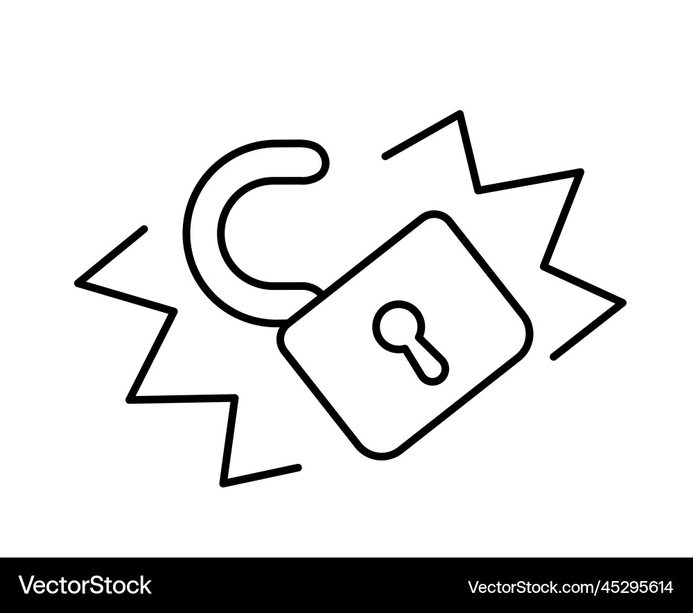 Breaking open lock hacker attack hack protection Vector Image