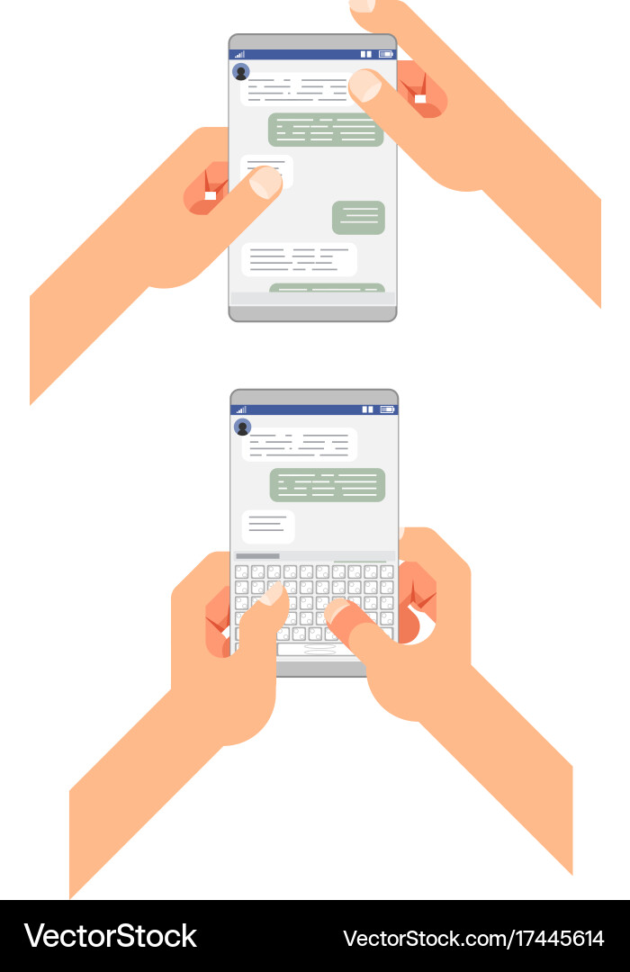 Chat accept reading type send message social Vector Image