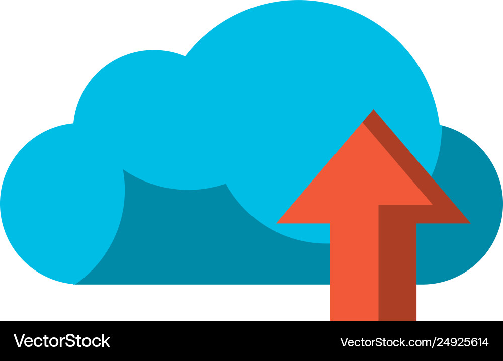 Cloud computing upload symbol Vector Image