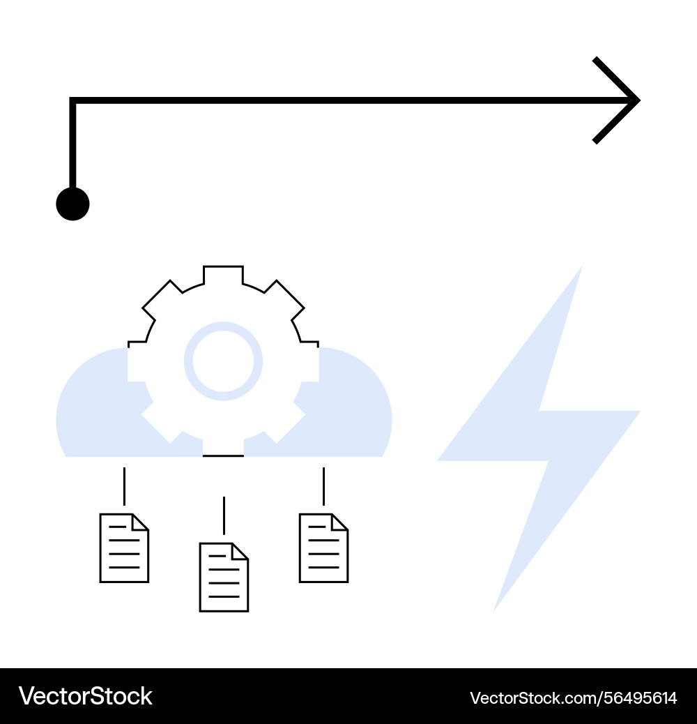 Cloud data processing with gear files Cloud data processing with gear files vector image