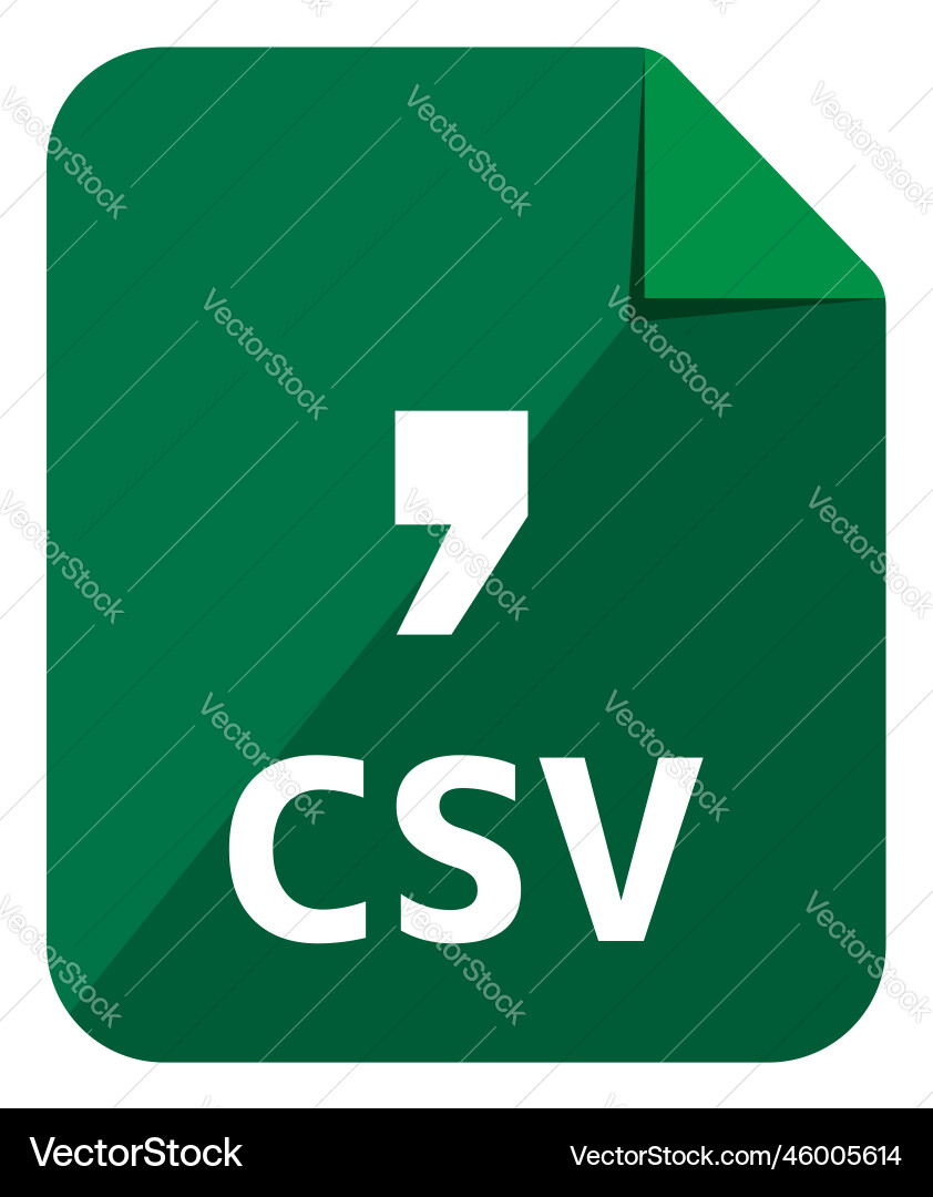 Csv icon major file format color version Vector Image