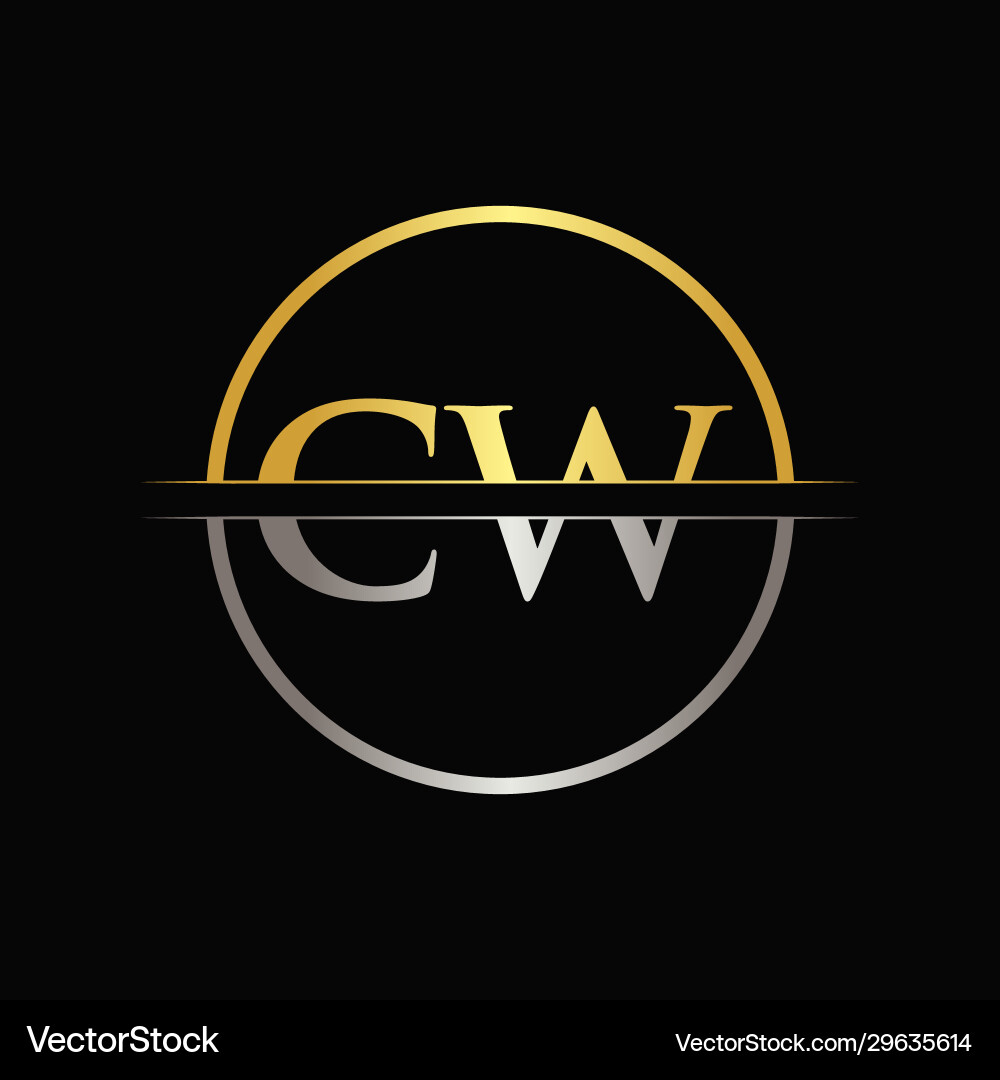 CW Letter Monogram Logo – Royalty-Free Vector | VectorStock, image size:1000x1080