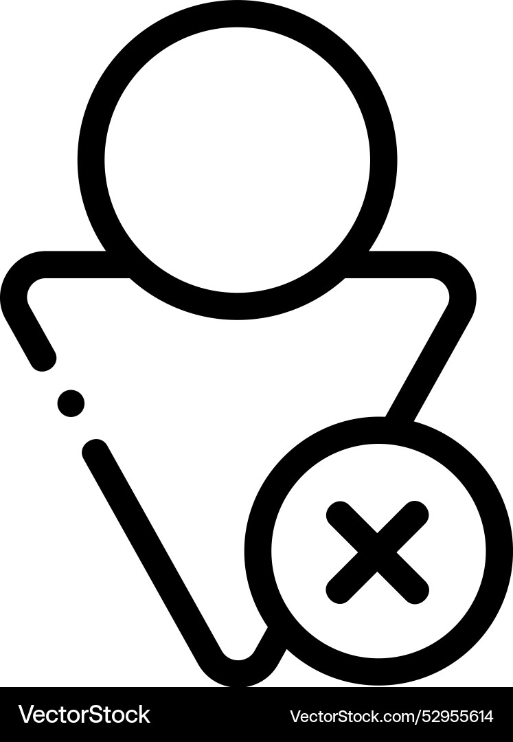 Delete friend icon thin linear style design Delete friend icon thin linear style design vector image