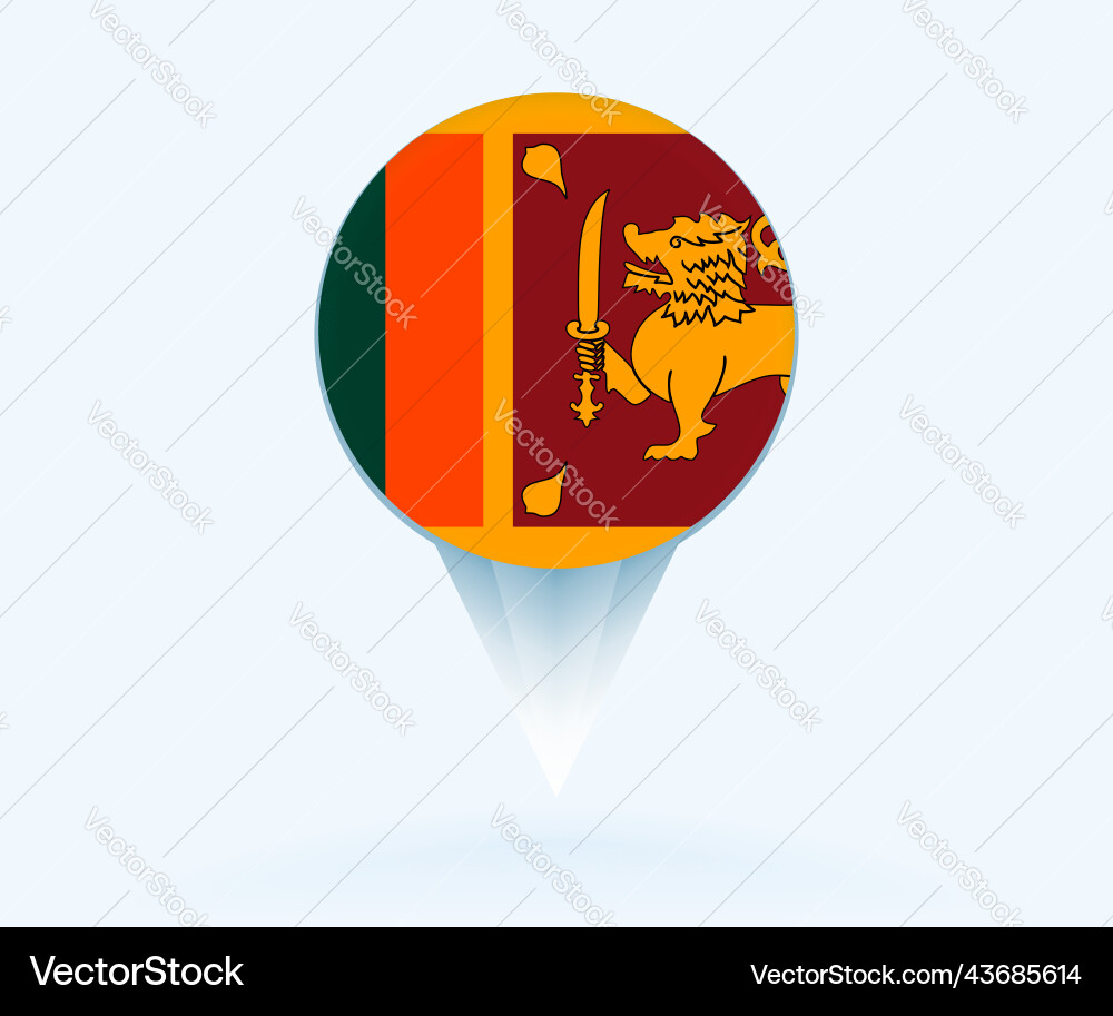 Map pointer with flag of sri lanka Vector Image