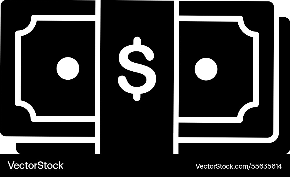 Money stack icon logo design template isolated Vector Image