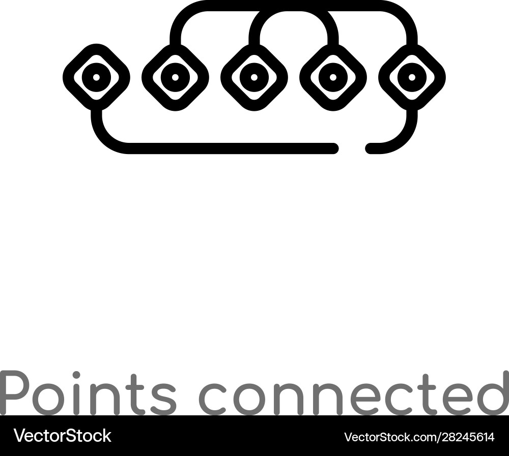 Outline points connected chart icon isolated Vector Image