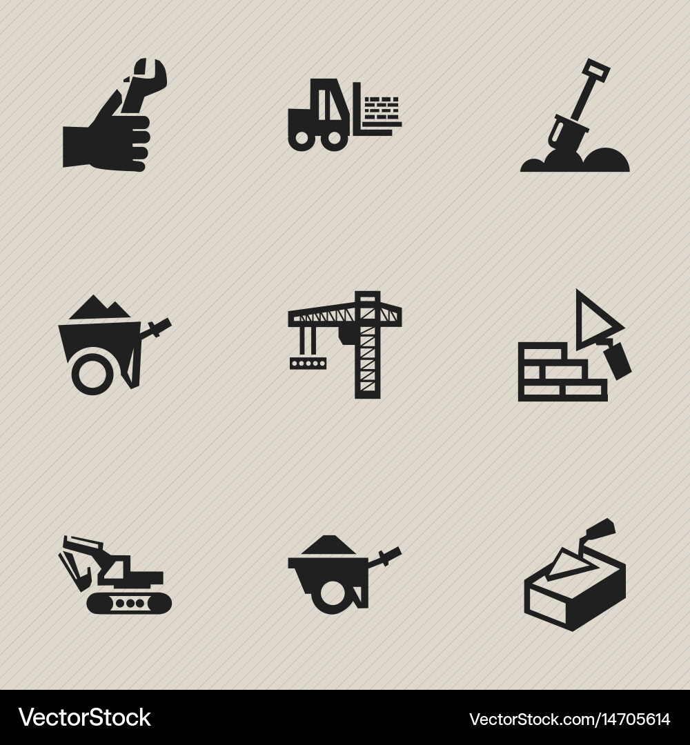 Set of 9 editable structure icons includes Vector Image