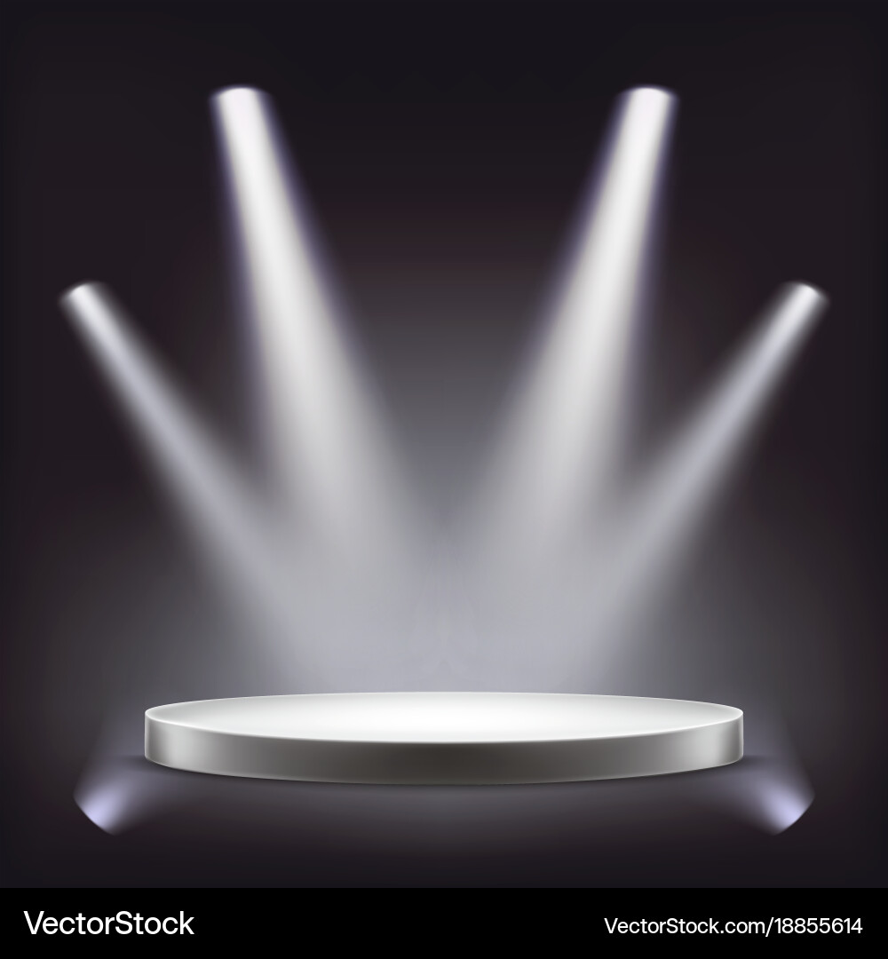 Stage empty round podium illuminated Vector Image