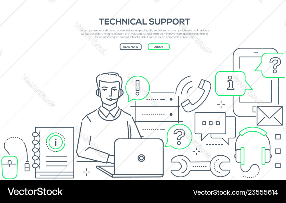 Technical support - modern line design style web Technical support - modern line design style web vector image