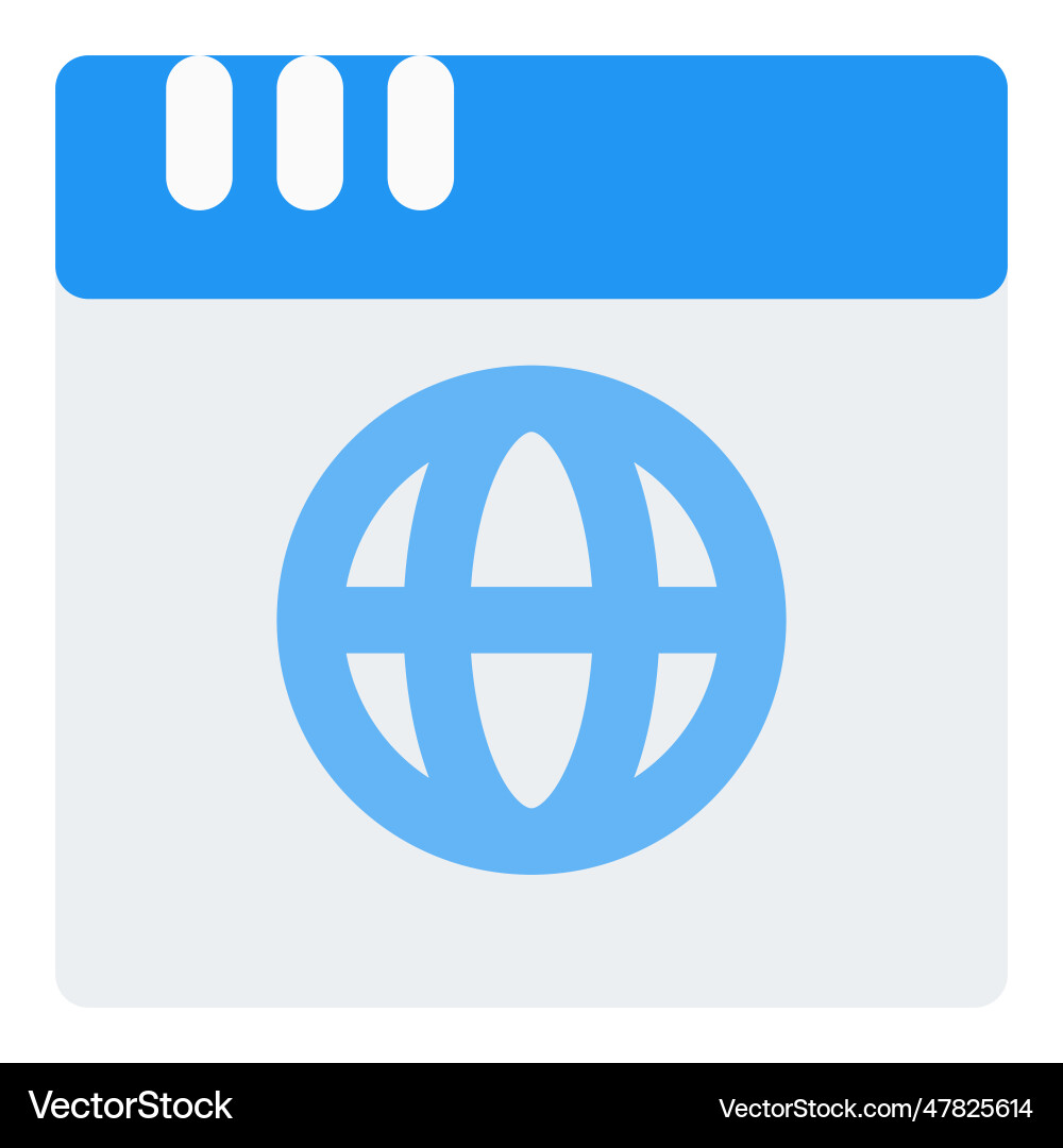 Web browser window for displaying information Vector Image