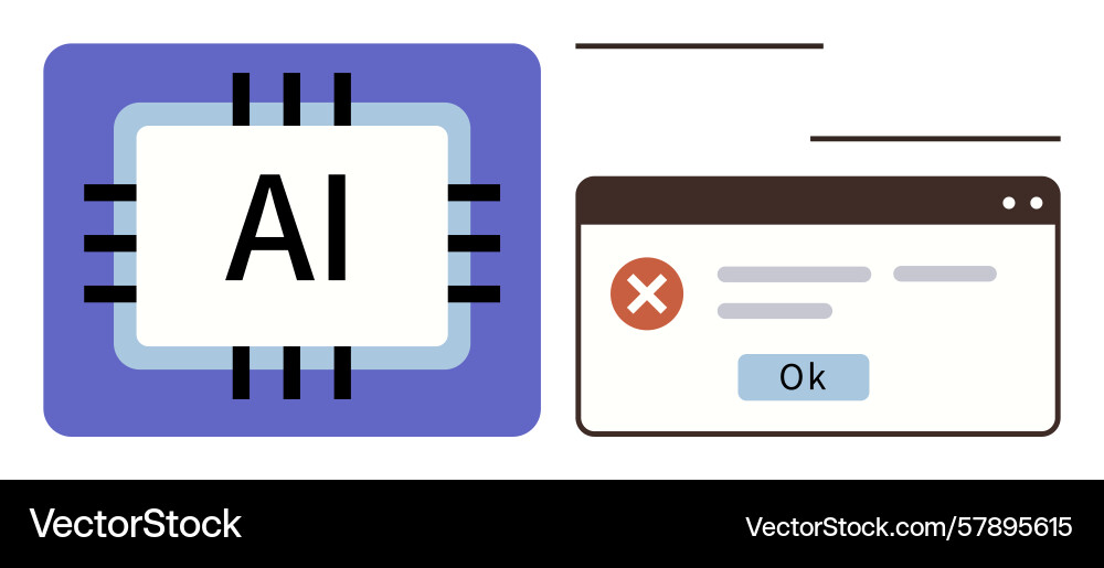Ai processor chip with error notification vector image
