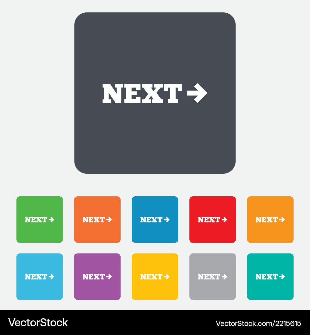 Arrow sign icon next button navigation symbol Vector Image