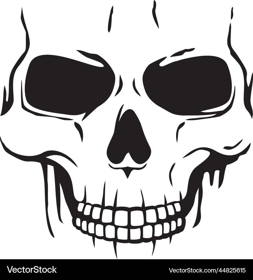 Black and White Skull Vector Image