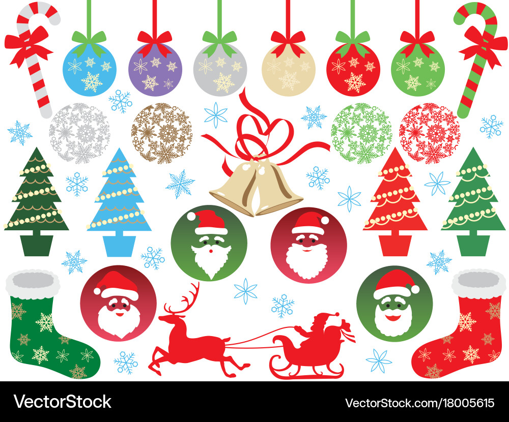 Christmas Festive Elements Vector Image