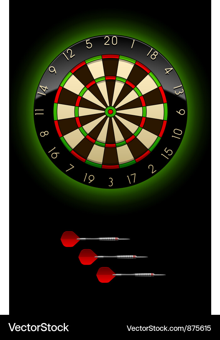 Dartboard with Darts Vector Image