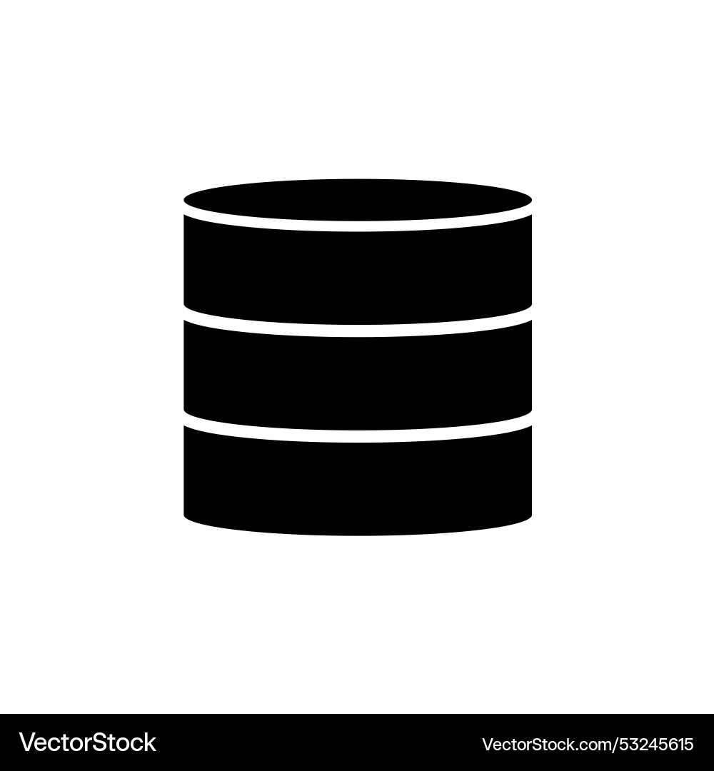 Database data storage solid flat icon isolated Database data storage solid flat icon isolated vector image