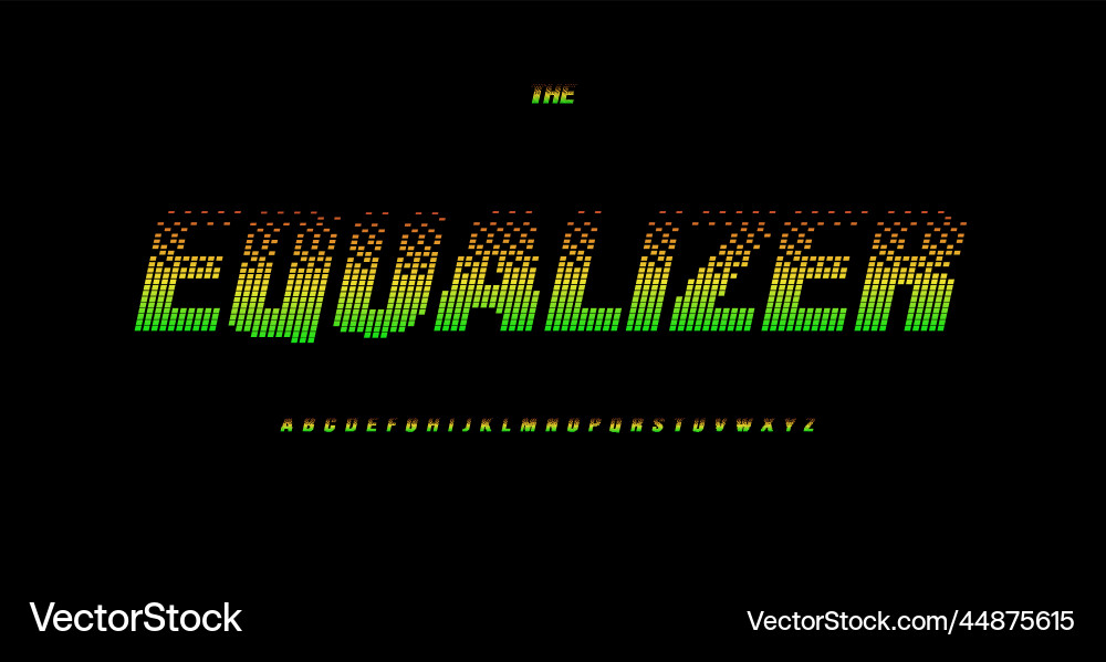 Equalizer Font - Sound Wave Typography Vector Image
