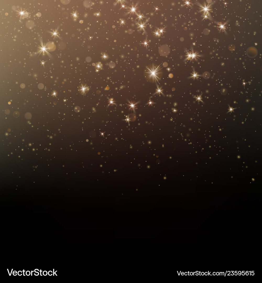 Glitter gold light shine effect black background Glitter gold light shine effect black background vector image