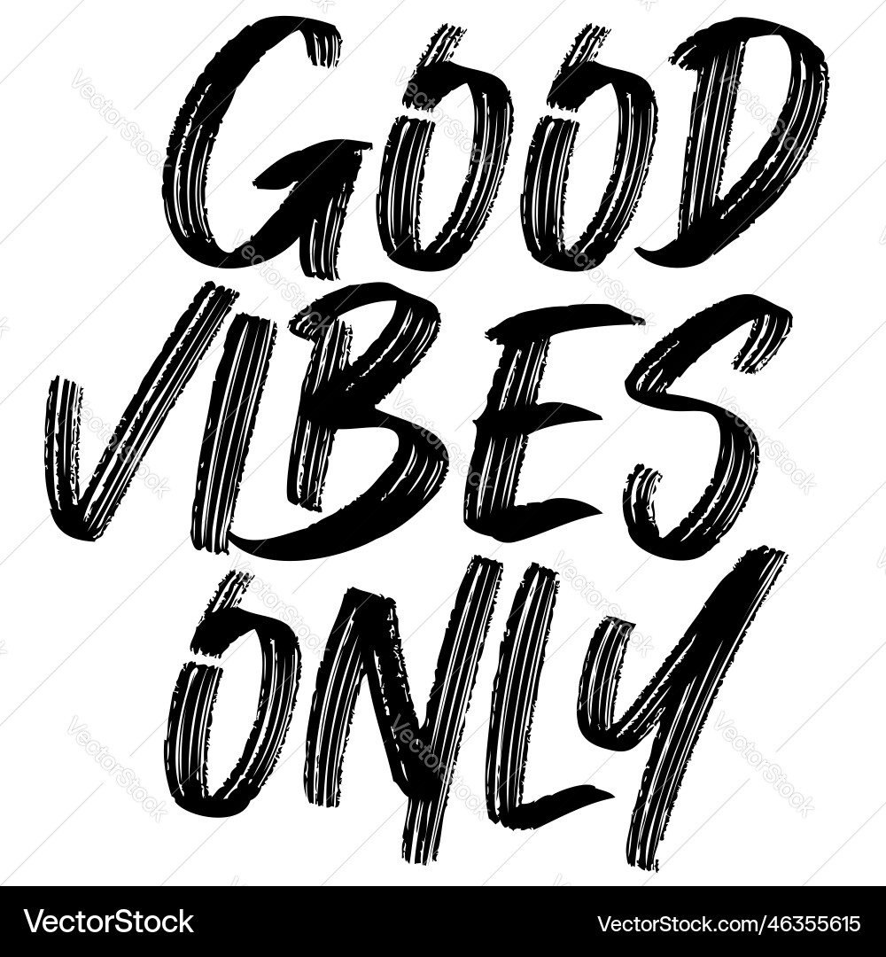 Gute Vibes nur handschriftliche Schriften isoliert Gute Vibes nur handschriftliche Schriften isoliert vektorbild
