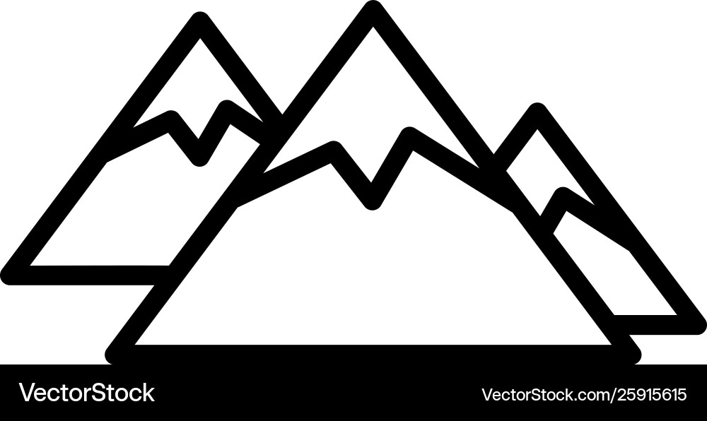 Mountain line icon in flat style for app ui Vector Image