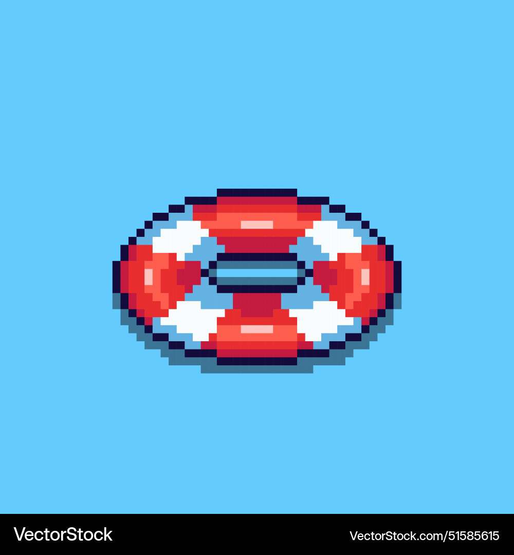 Pixel art style float ring design Pixel art style float ring design vector image