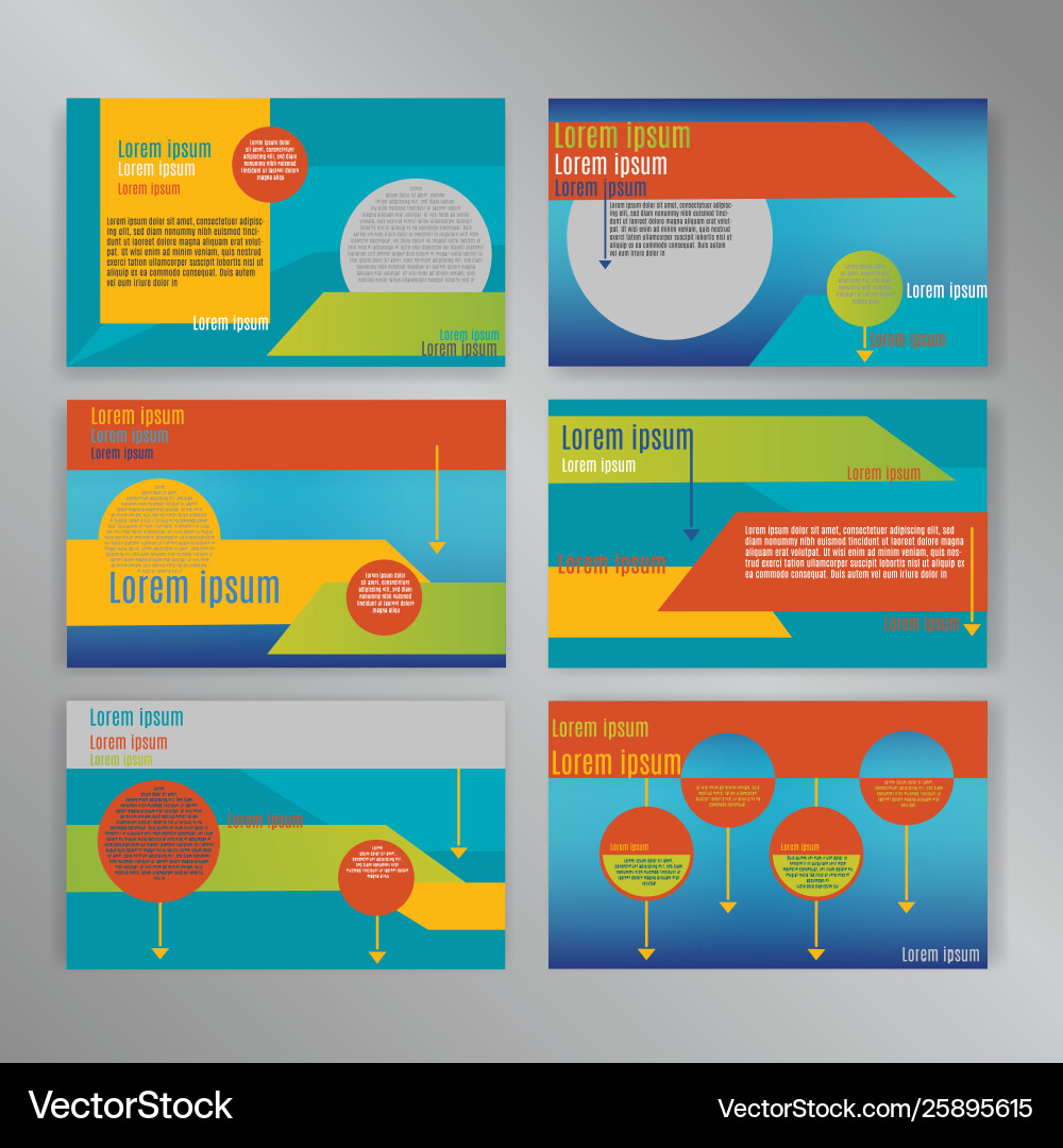 Powerpoint slides presentation templates set can Vector Image