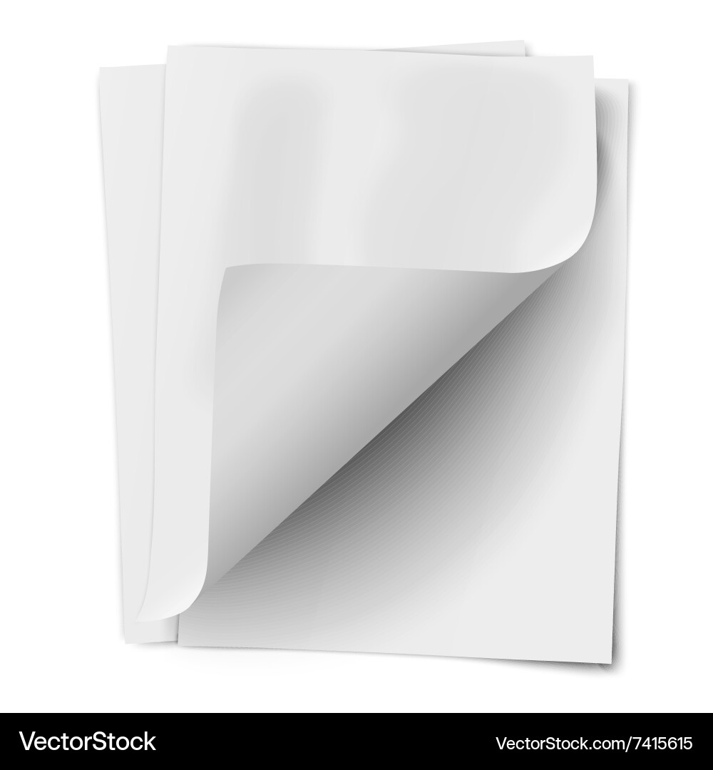 Stack of three empty white sheets Vector Image
