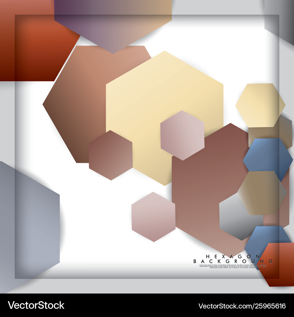 Abstract hexagon background with color stone Abstract hexagon background with color stone Vector Image