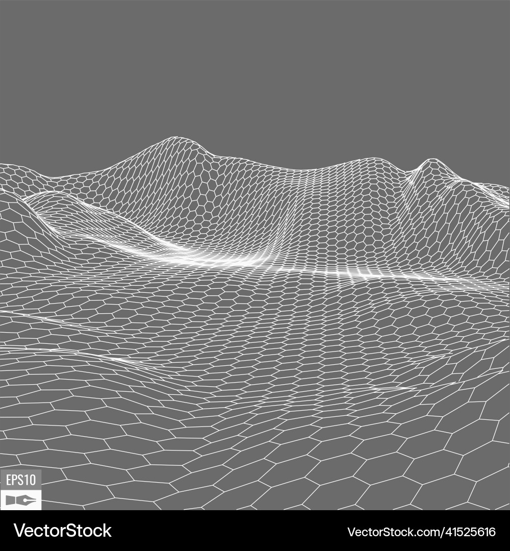 Abstract Wireframe Landscape Royalty Free Vector Image