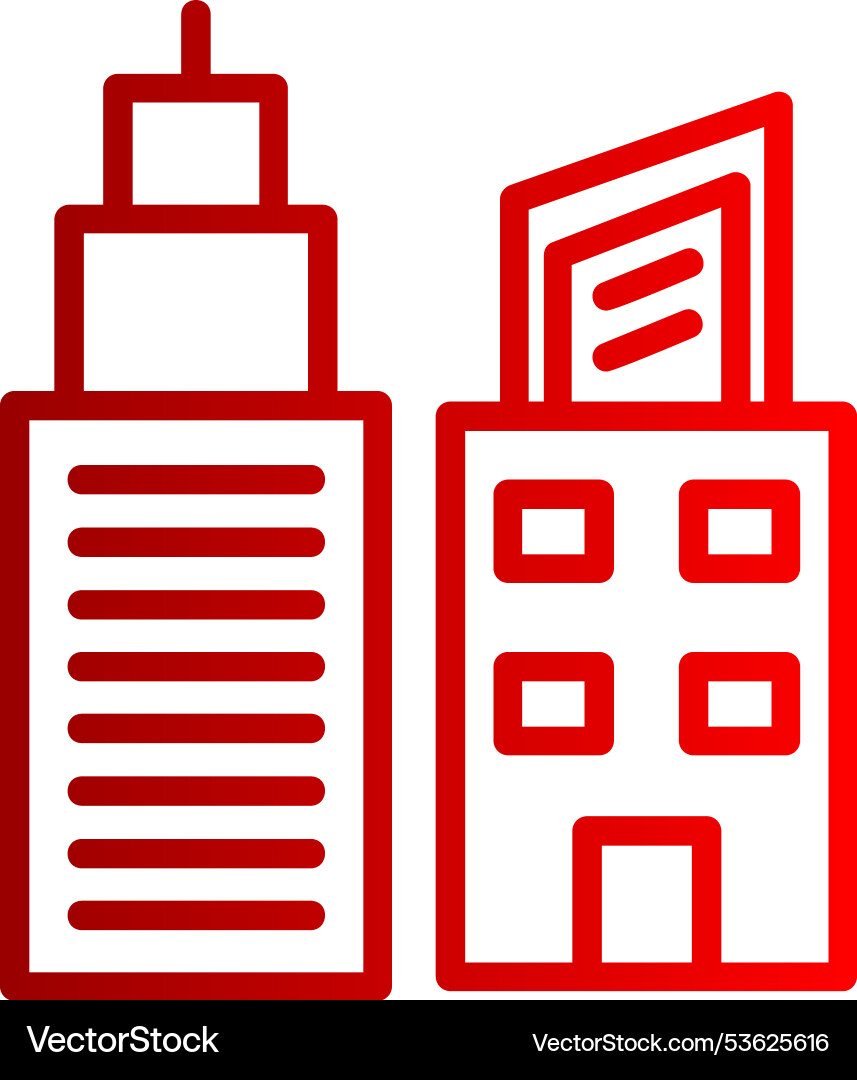 Building line gradient icon Vector Image