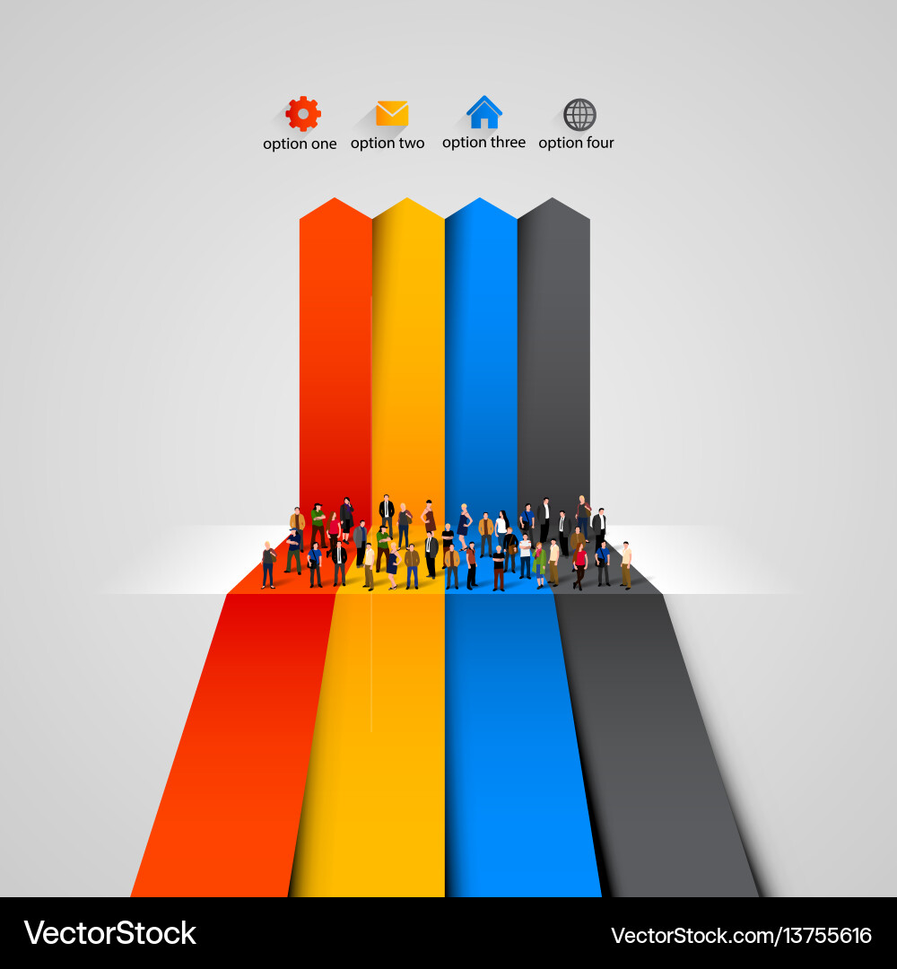 Crowd Graph Data Chart Vector Image