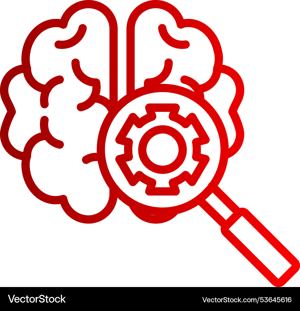 Deep learning line gradient icon Vector Image