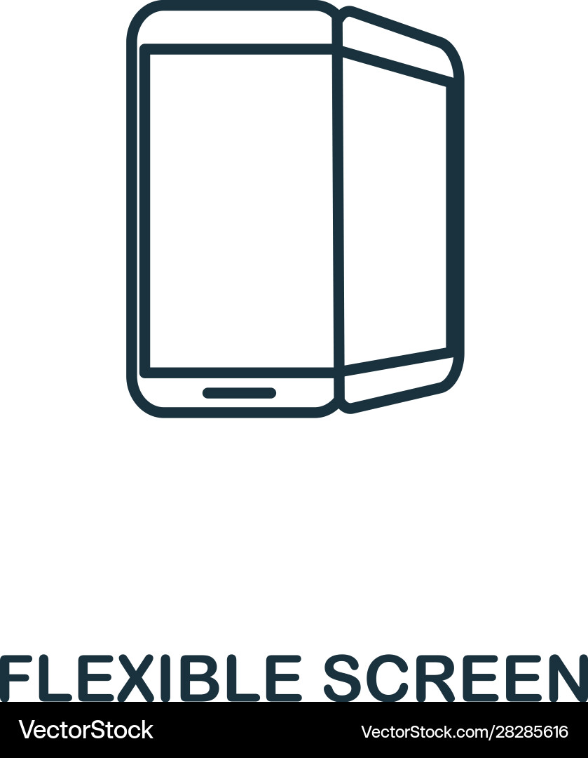 Flexible screen line icon thin style element from Vector Image