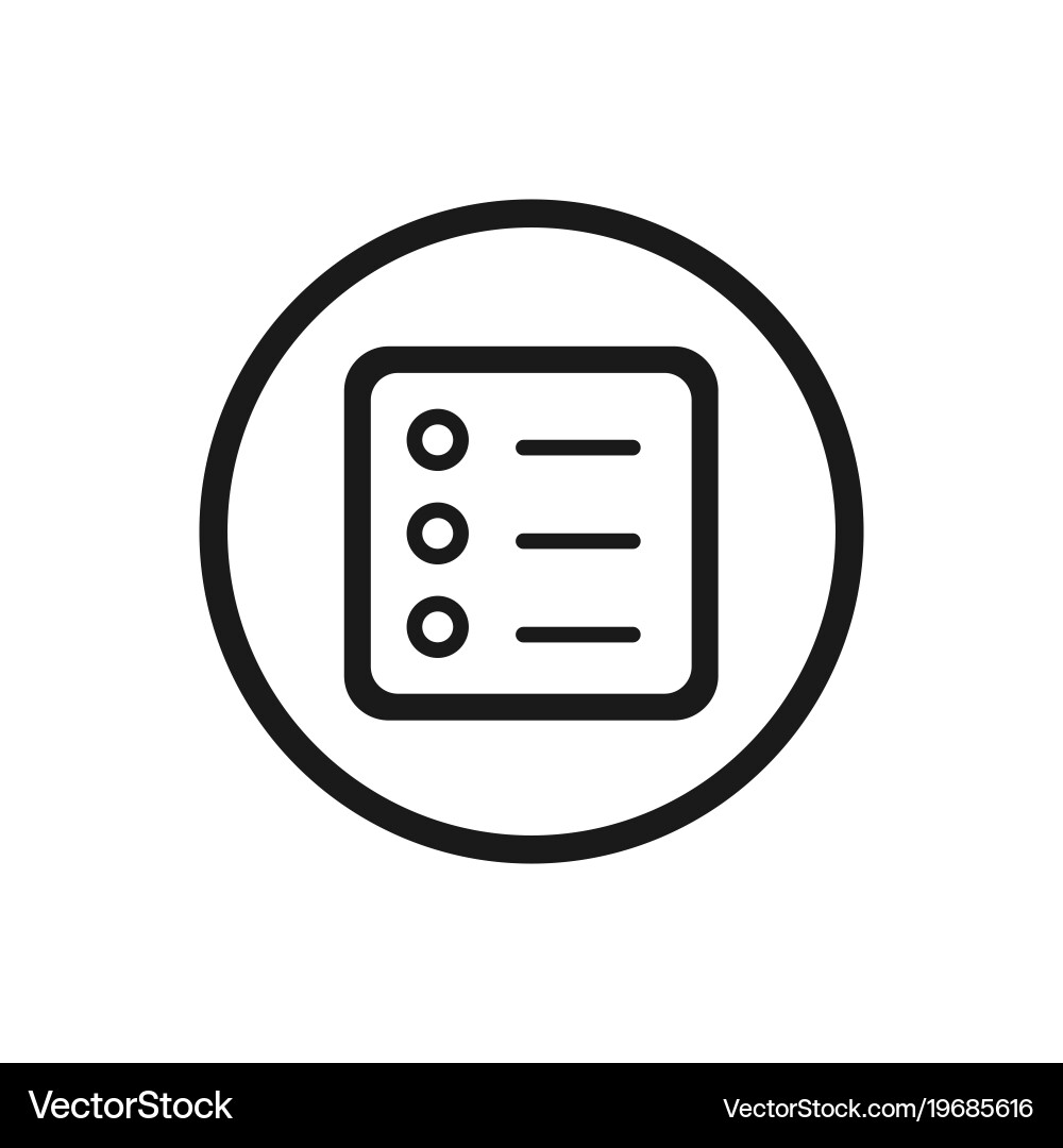 Form line icon with a circle on white background Vector Image