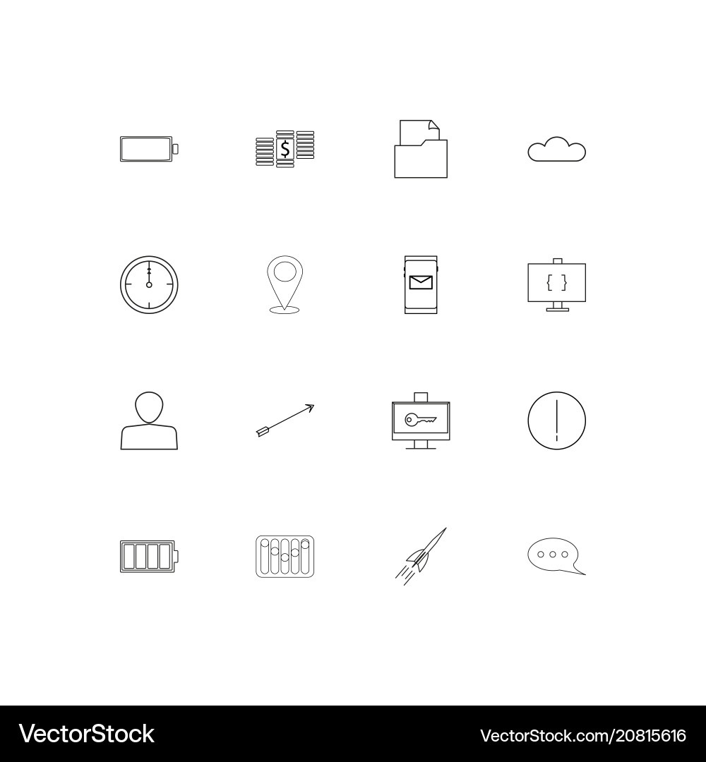 Internet of things linear thin icons set outlined Internet of things linear thin icons set outlined Vector Image