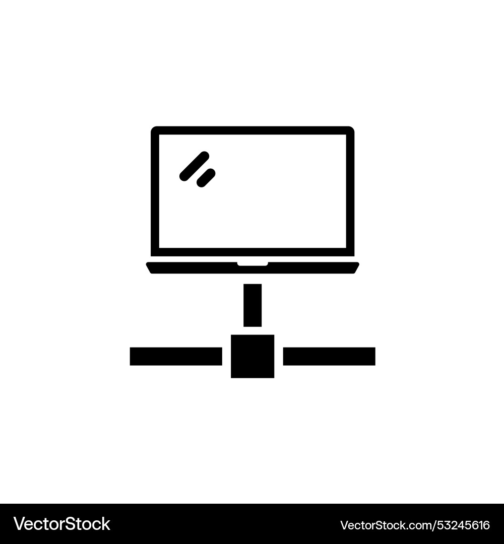 Laptop network internet connection solid flat Laptop network internet connection solid flat vector image