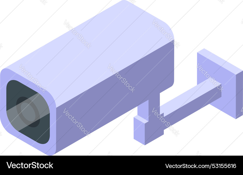 Modern security camera observing in isometric view Modern security camera observing in isometric view vector image