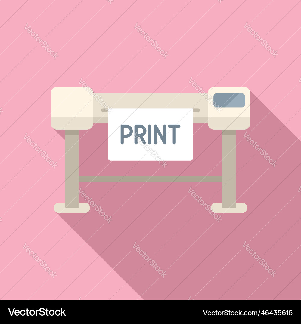 Plotter print icon flat printer machine Plotter print icon flat printer machine vector image