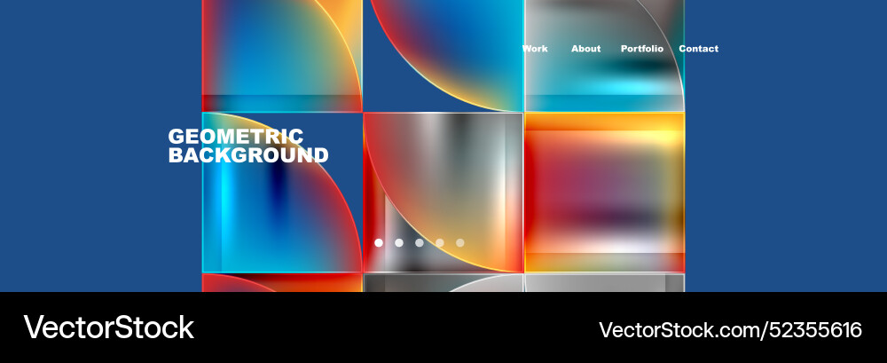 Round triangles and squares web site page template vector image