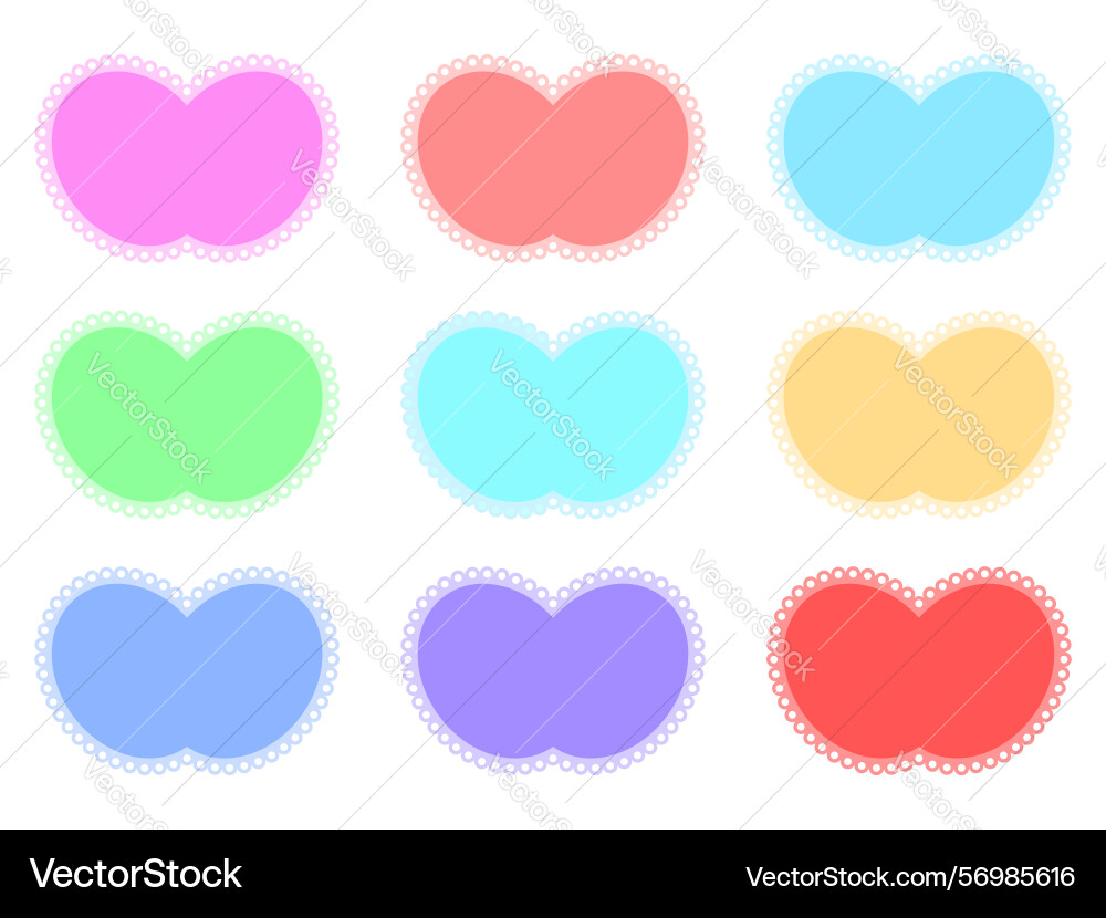 Set of colorful abstract linked circles with frame Set of colorful abstract linked circles with frame Vector Image
