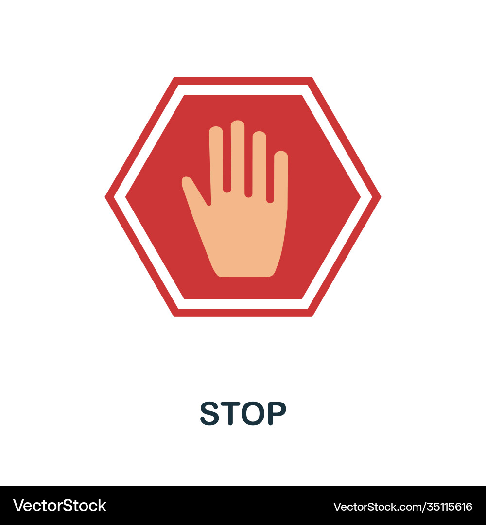 Stop flat icon simple element from protest Vector Image