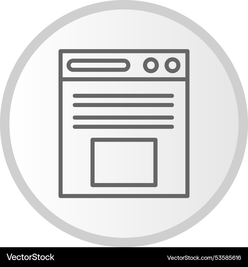 Web browser line circle grey icon vector image