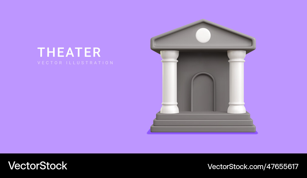 3d realistic theater building with columns 3d realistic theater building with columns Vector Image